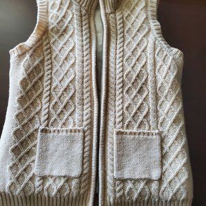 Joie Cashmere & Wool Knit Puffer Vest w/ Pom Poms - LARGE
